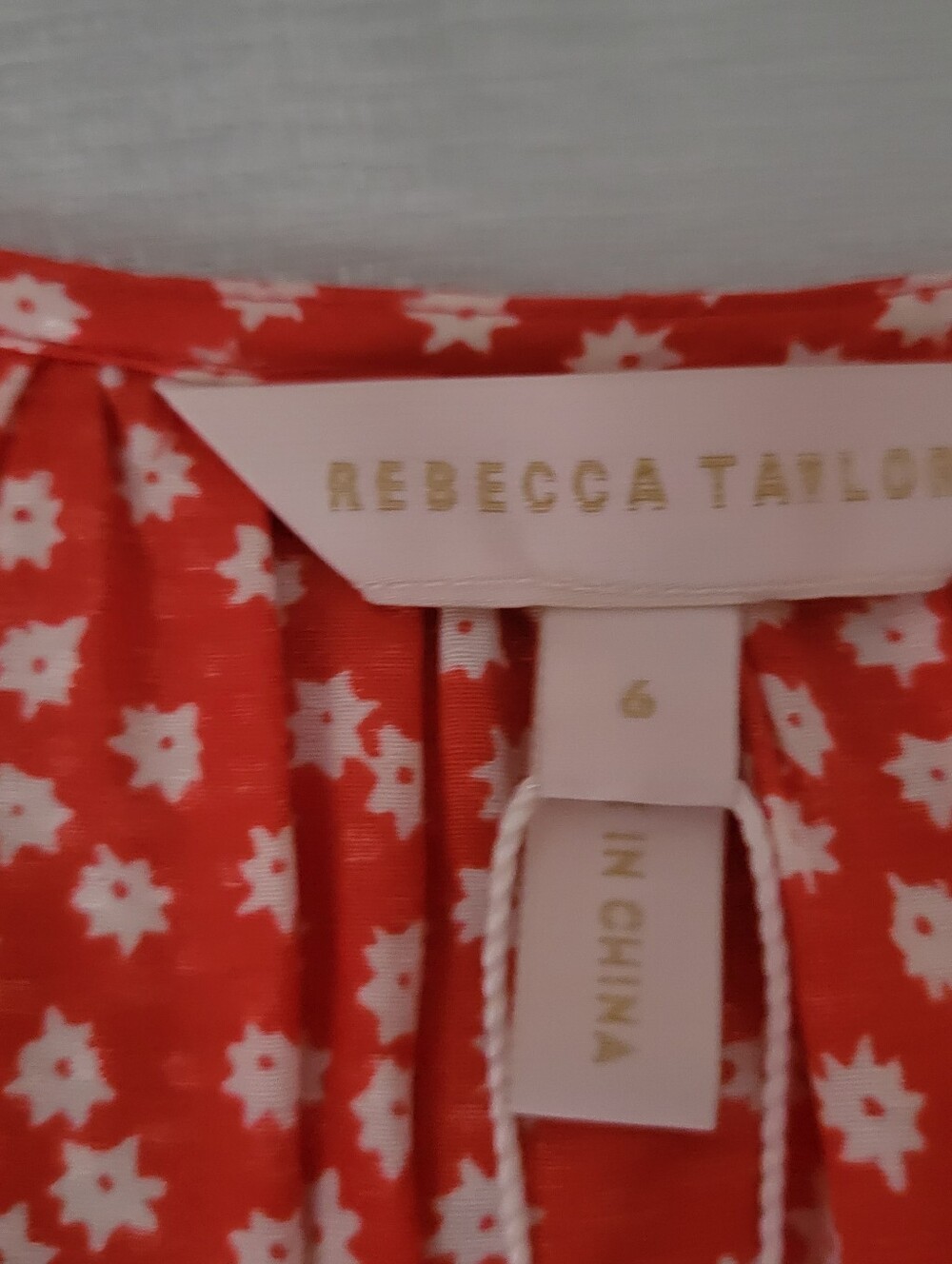 Rebecca Taylor Malia Red Floral Blouse size 6 new - Picture 3 of 12